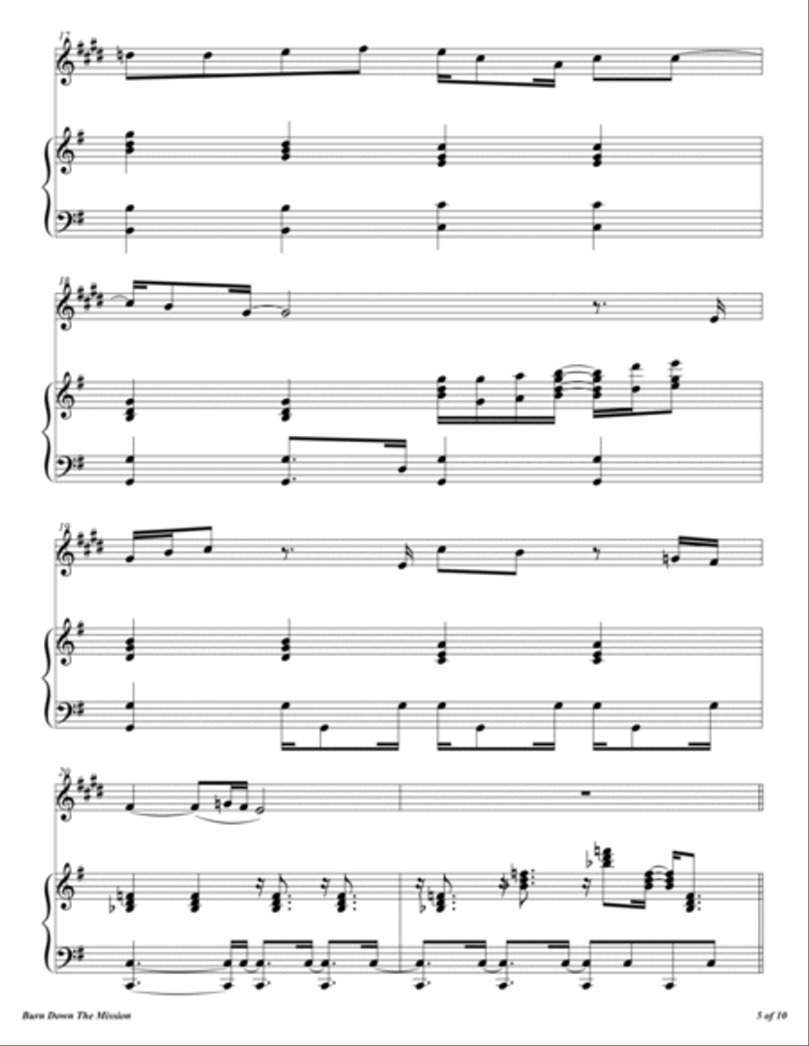 Burn Down The Mission Alto Saxophone scores gallery preview page 6