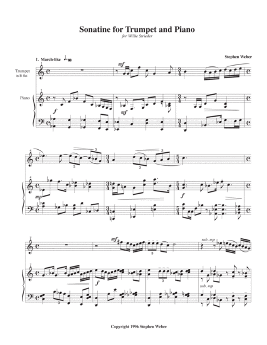 Sonatine for Trumpet and Piano Trumpet Solo scores gallery preview page 2