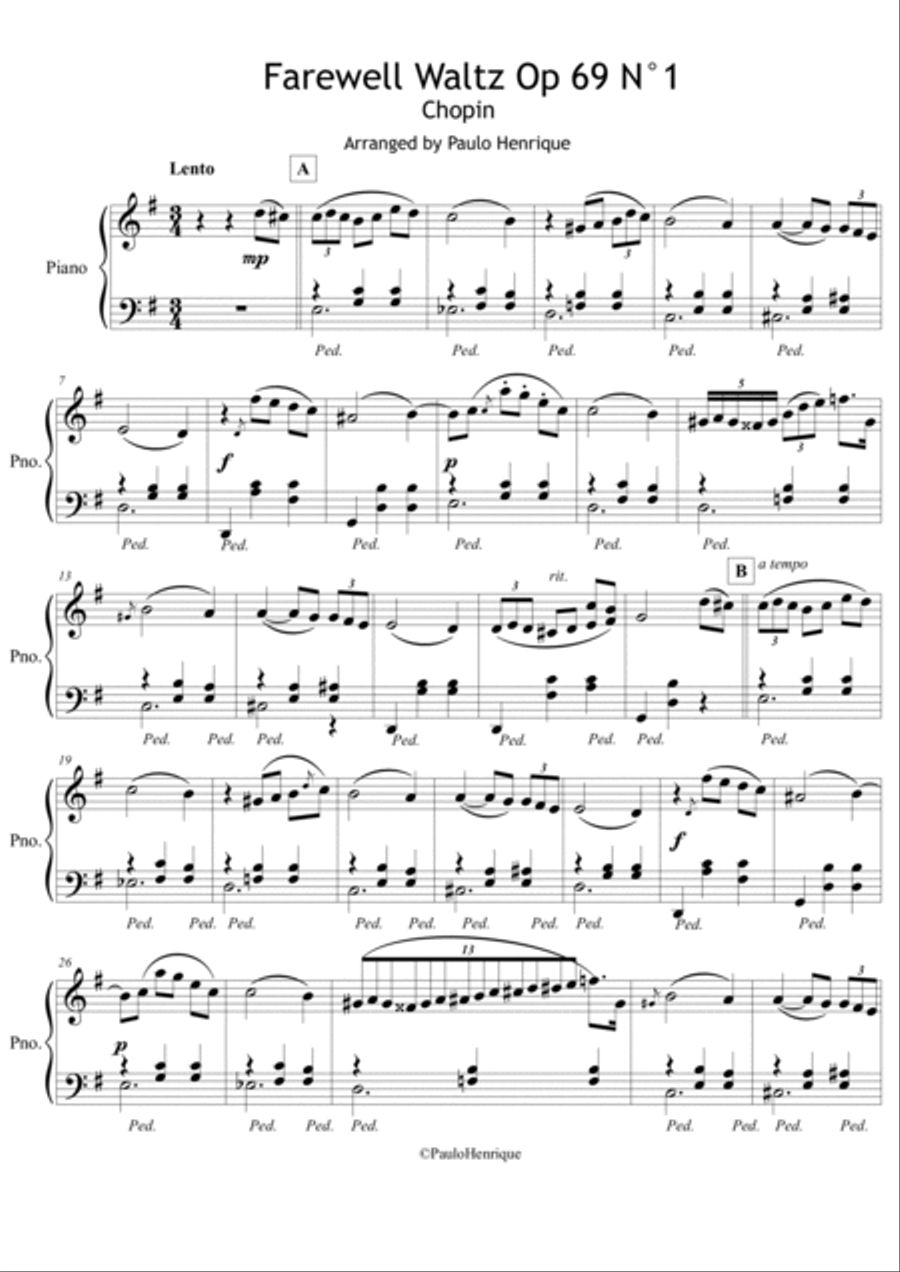 Farewell Waltz Op.69 N°1 in G major Piano Method scores gallery preview page 2