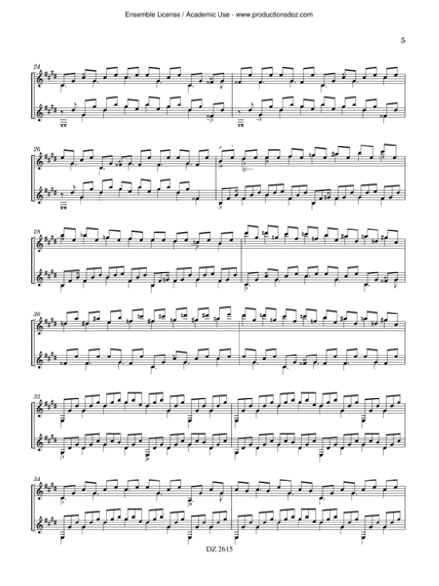 Toccata a due Classical Guitar scores gallery preview page 5