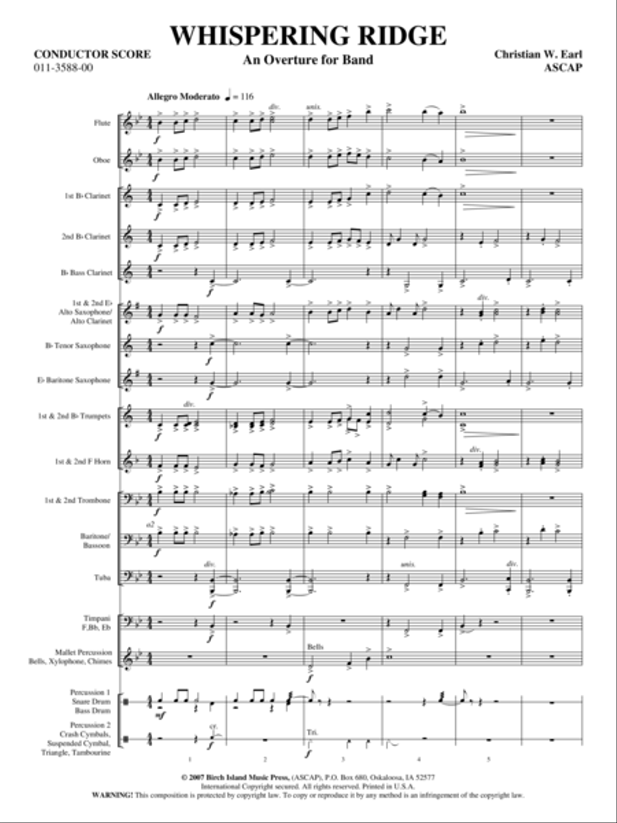 Whispering Ridge Whispering Ridge Concert Band scores gallery preview page 2