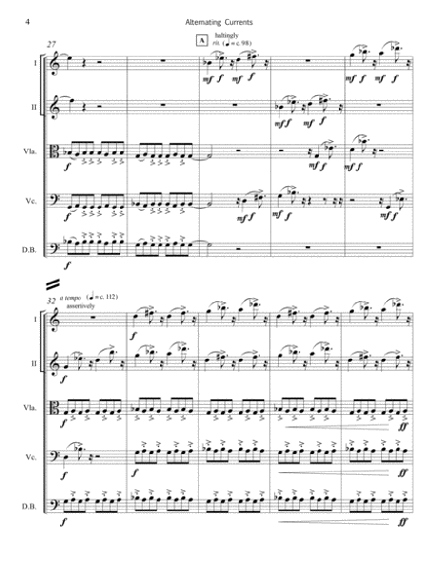 Alternating Currents – for string quintet String Quartet scores gallery preview page 5
