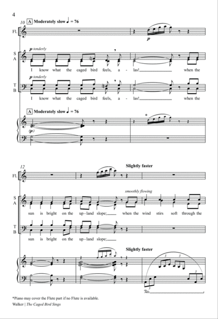 The Caged Bird Sings 4-Part scores gallery preview page 4