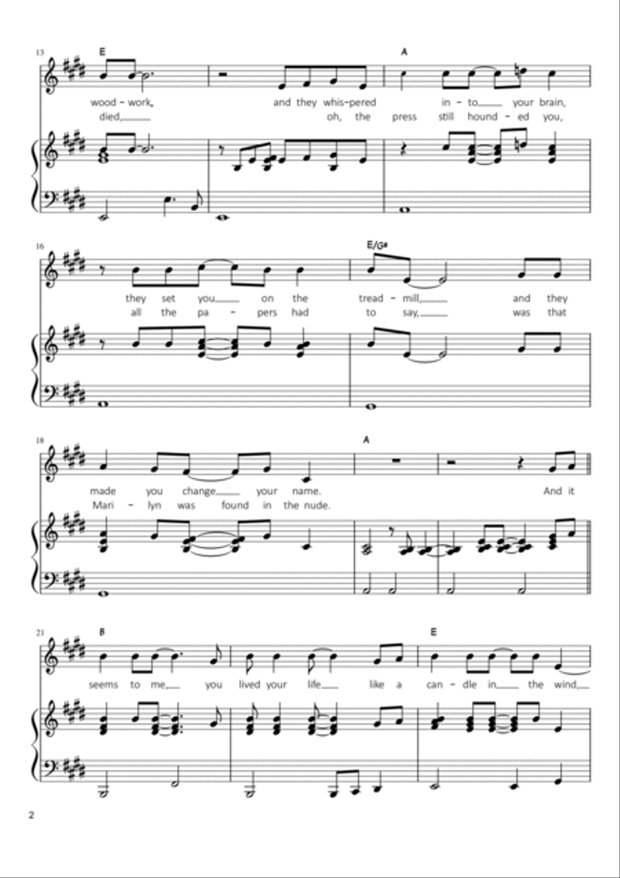 Candle In The Wind Voice scores gallery preview page 2