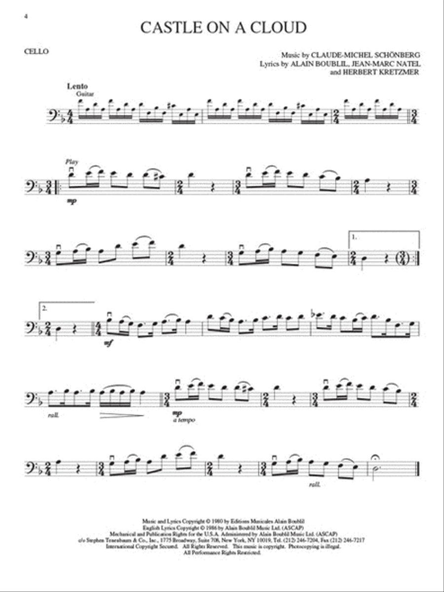 Les Misérables Les Misérables Cello scores gallery preview page 5
