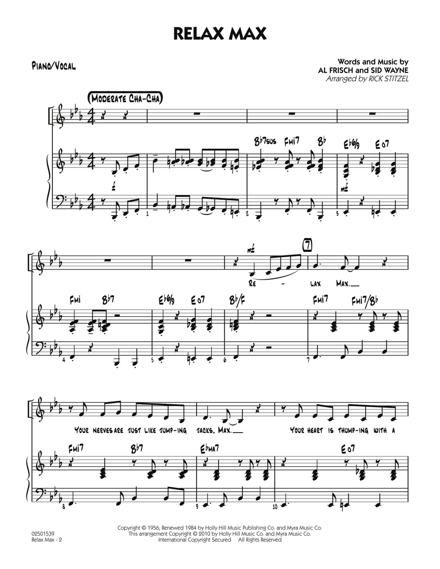 Relax Max (arr. Rick Stitzel) - Piano/Vocal Jazz Ensemble scores gallery preview page 2