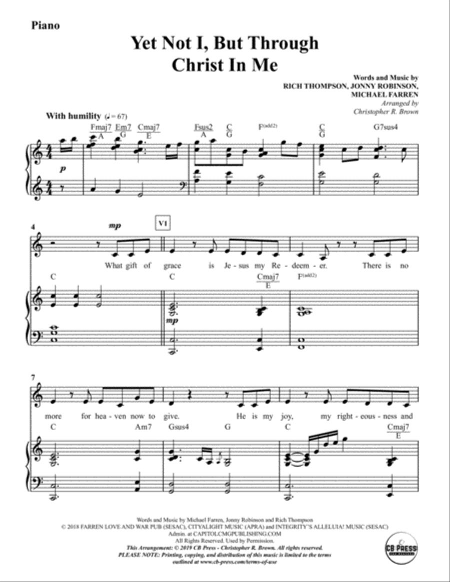 Yet Not I But Through Christ In Me 4-Part scores gallery preview page 2