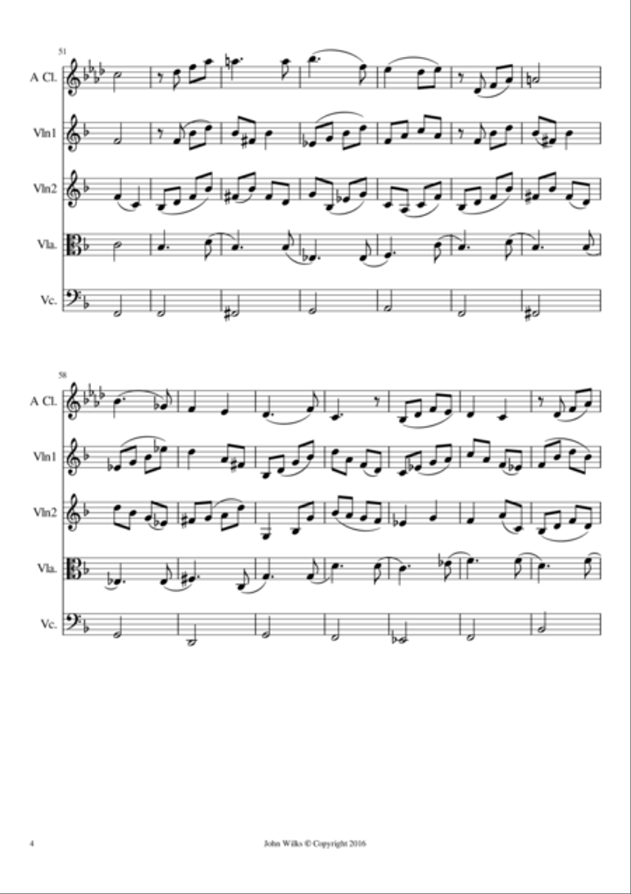 Gavotte - Clarinet quintet Clarinet Quintet scores gallery preview page 4