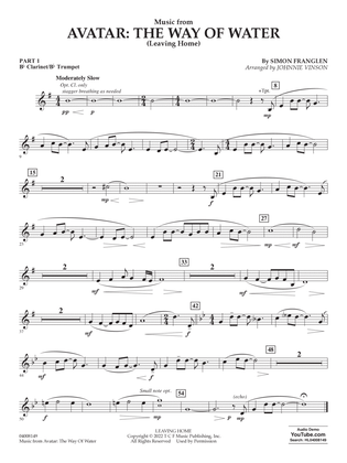 Music from Avatar: The Way Of Water (Leaving Home) (arr. Vinson) - Pt.1 - Bb Clarinet/Bb Trumpet