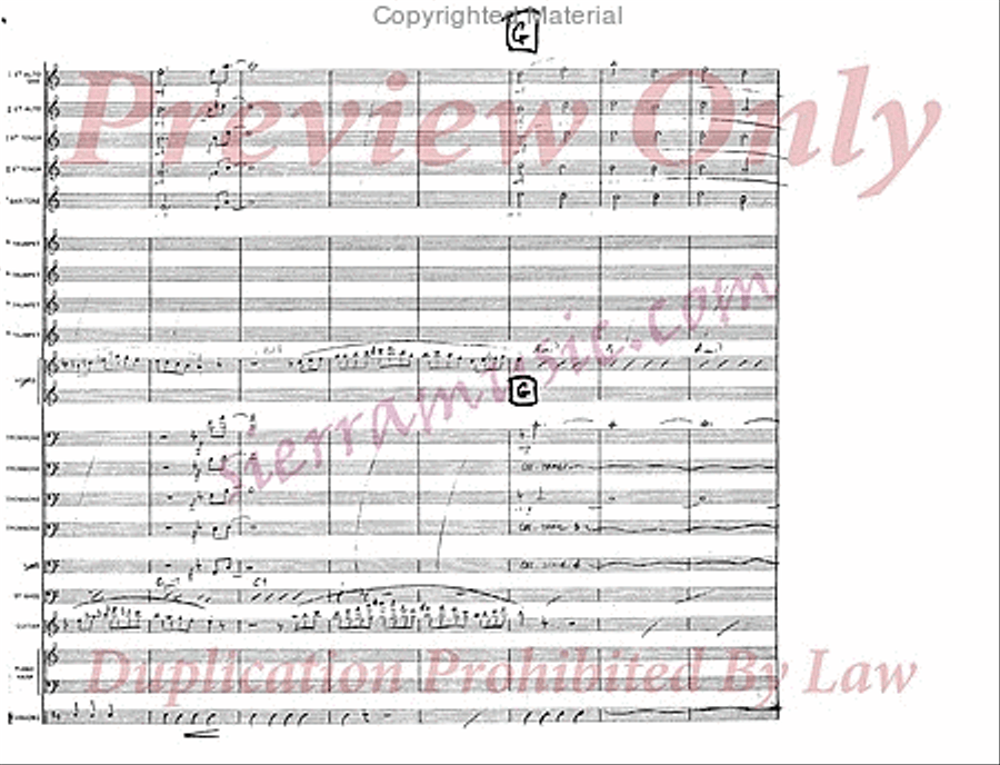 Invention For Guitar And Trumpet Jazz Ensemble scores gallery preview page 13
