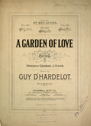 A Garden of Love. Song