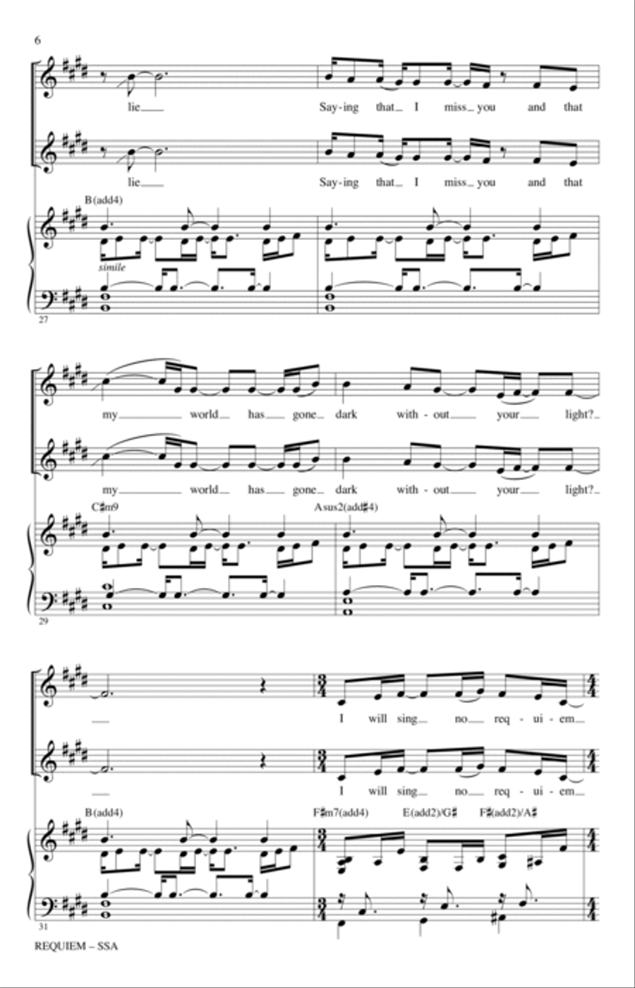 Requiem (from Dear Evan Hansen) (arr. Roger Emerson) SSA scores gallery preview page 5