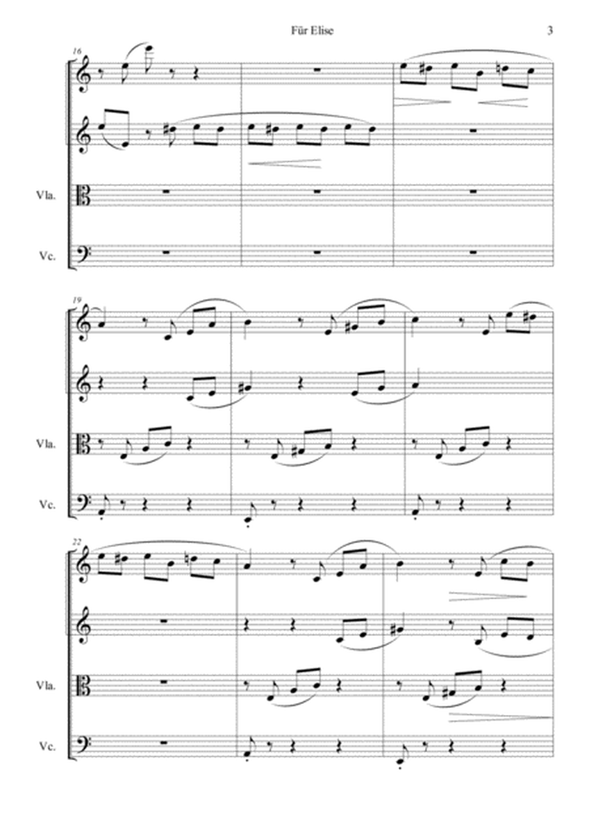Fur Elise - String Quartet Arrangement image number null