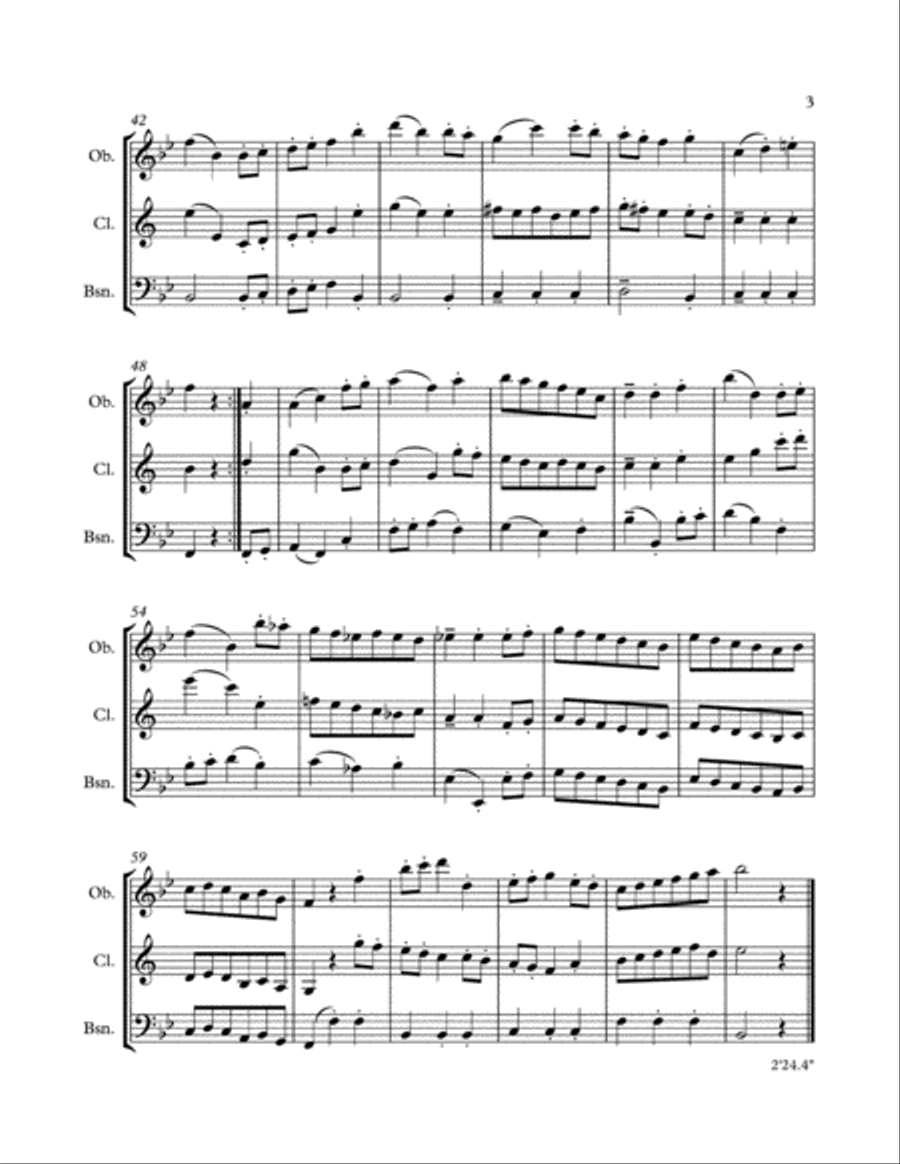 Trio d'anches for Oboe, B-flat Clarinet, and Bassoon