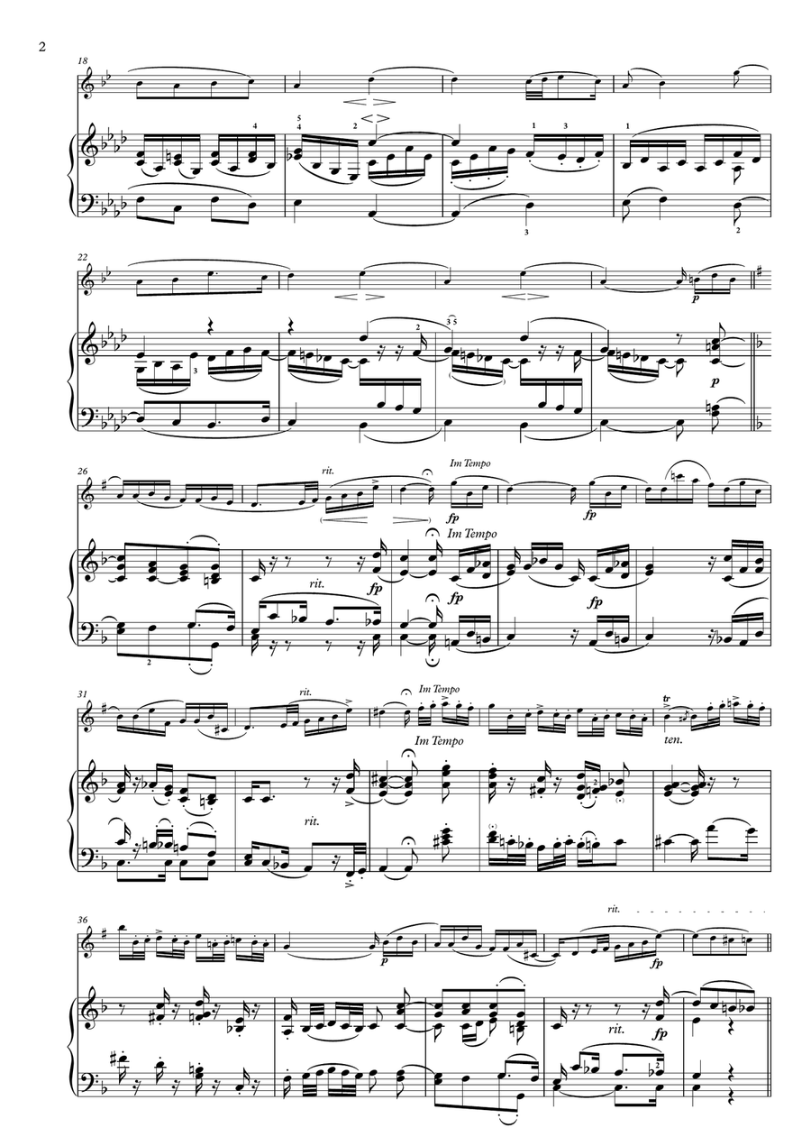 2nd movement from Sonata No. 1 for Piano and Violin (R. Schumann) [Soprano Saxophone Arrangement] Chamber Music scores gallery preview page 5