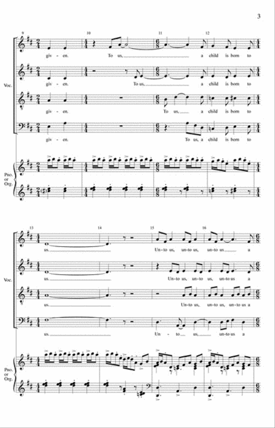 A Child Is Born 4-Part scores gallery preview page 3