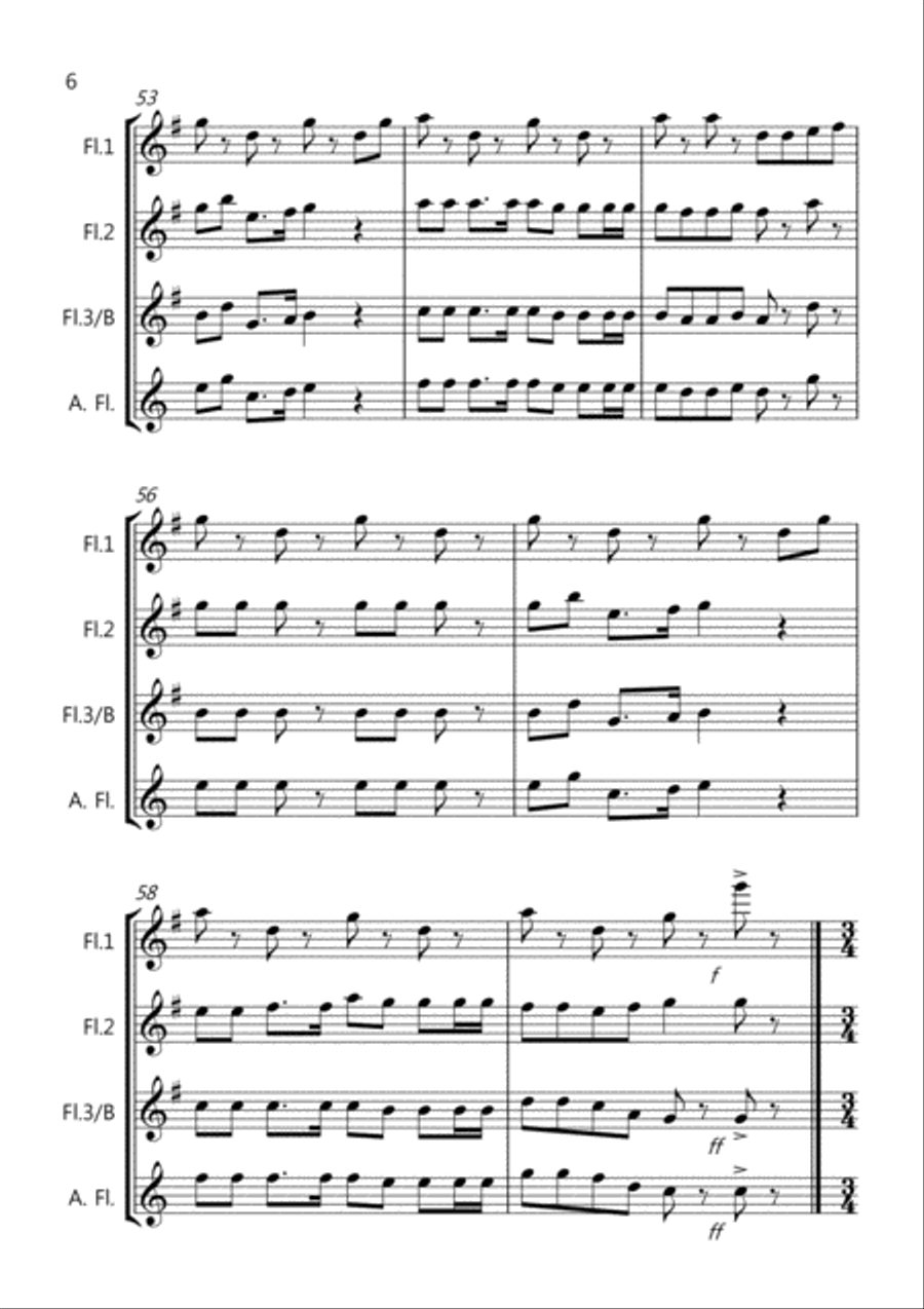 8 Easy Christmas Trios for Flute Flute Solo scores gallery preview page 6