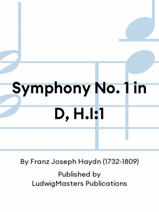 Book cover for Symphony No. 1 in D, H.I:1