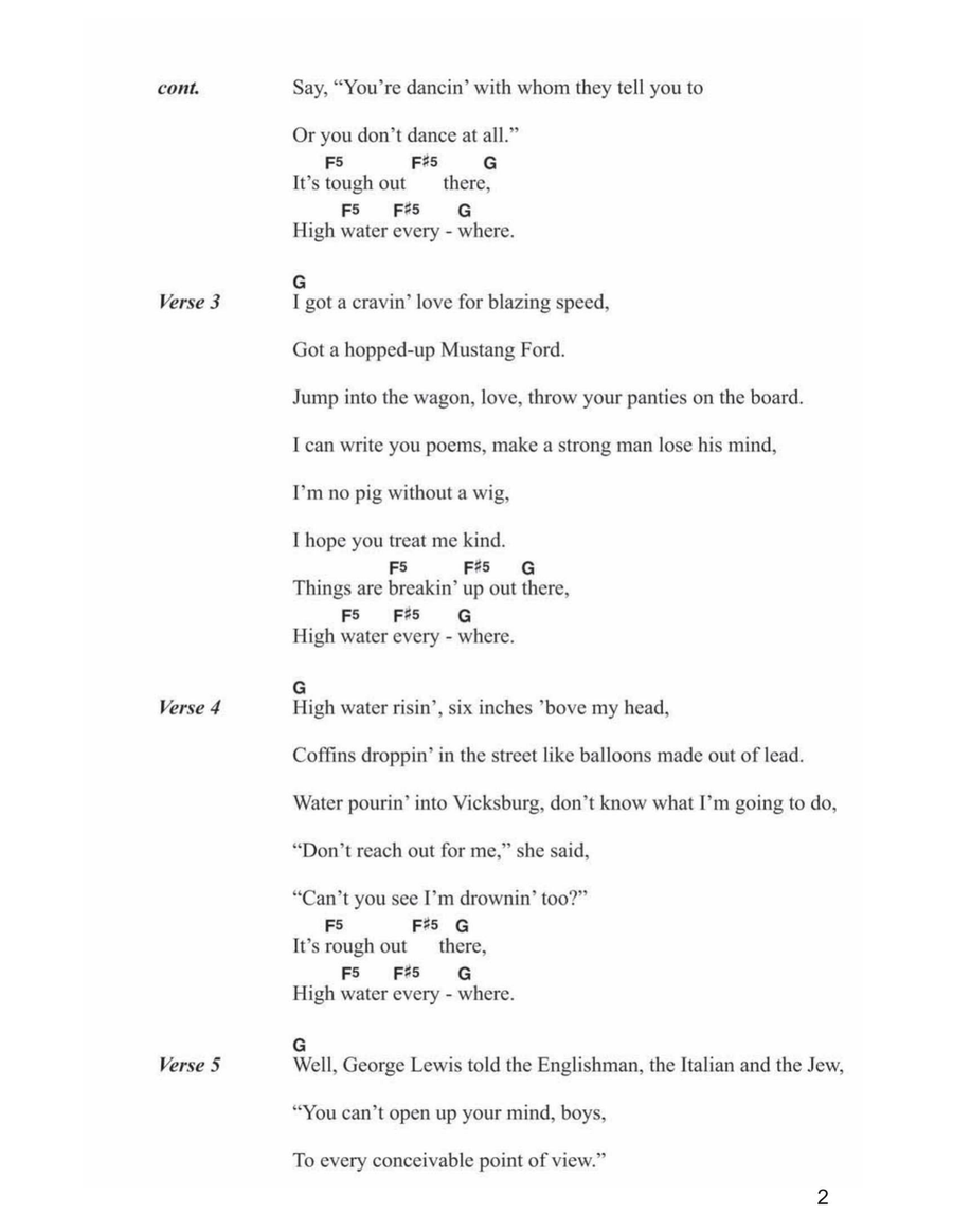 High Water (For Charley Patton) Acoustic Guitar scores gallery preview page 2