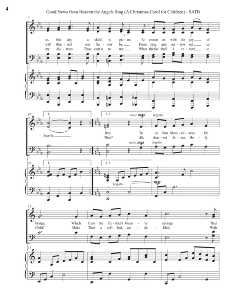 Good News from Heaven the Angels Sing (A Christmas Carol for Children) (SATB) image number null