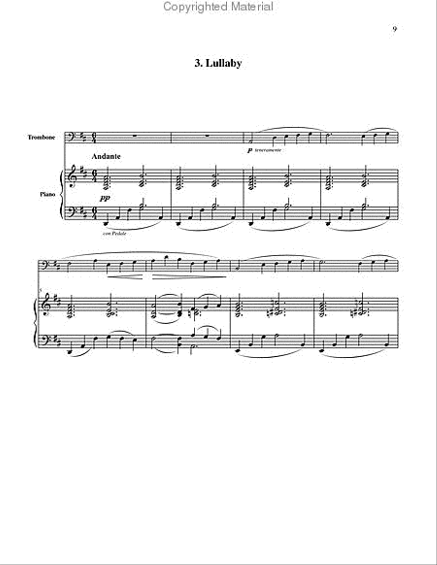 Four Pieces for Trombone & Piano Piano Accompaniment scores gallery preview page 10