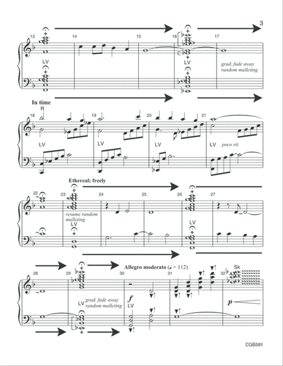 Sing We Now of Christmas; Now the Green Blade Rises (Handbell Score) Handbell Choir scores gallery preview page 3