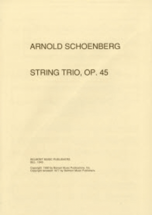 Book cover for String Trio, Op. 45
