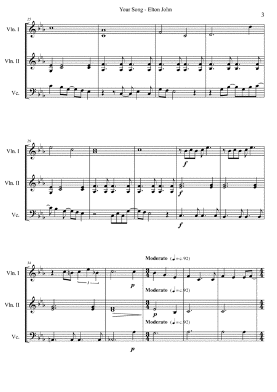 Your Song String Trio scores gallery preview page 3