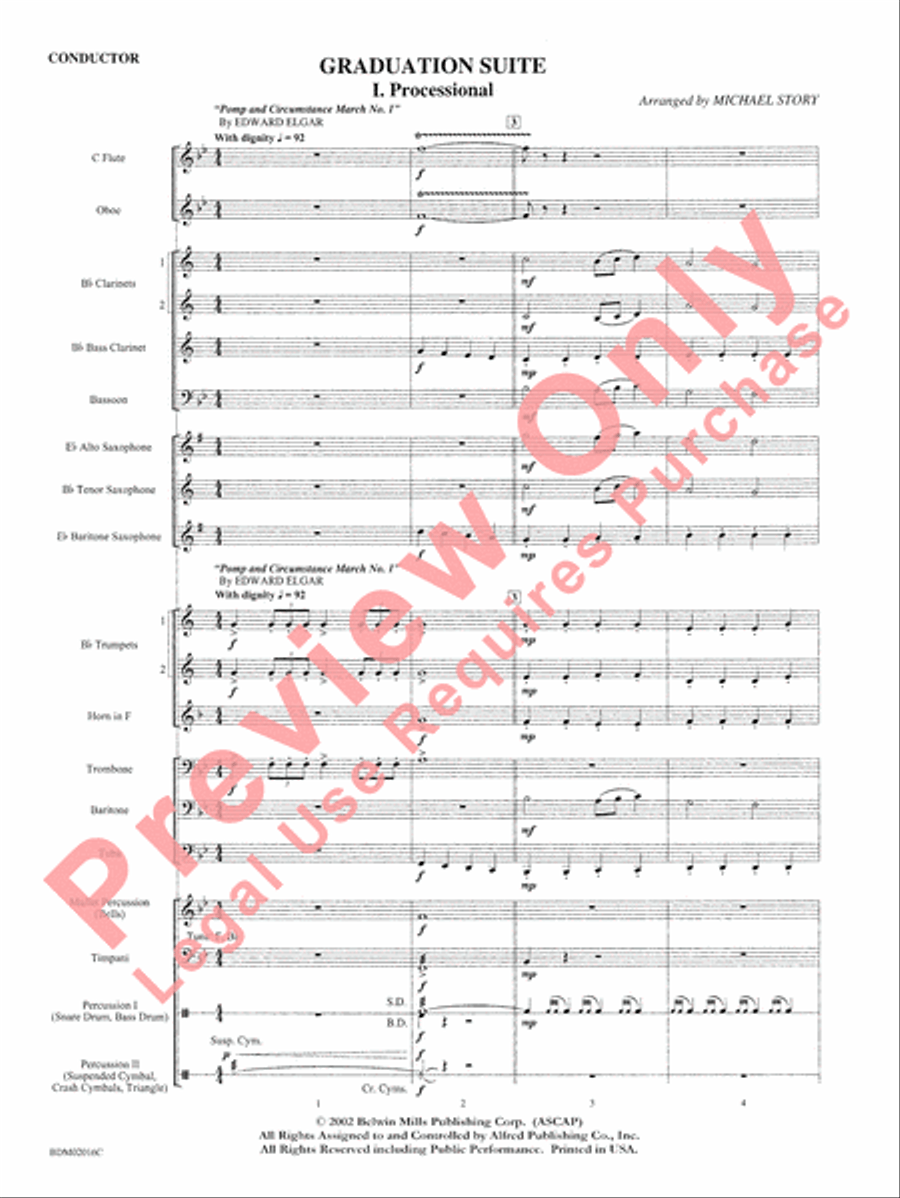 Graduation Suite (Processional: Pomp and Circumstance March No. 1 / Recessional: Rondeau from Premiere Suite) Concert Band scores gallery preview page 3