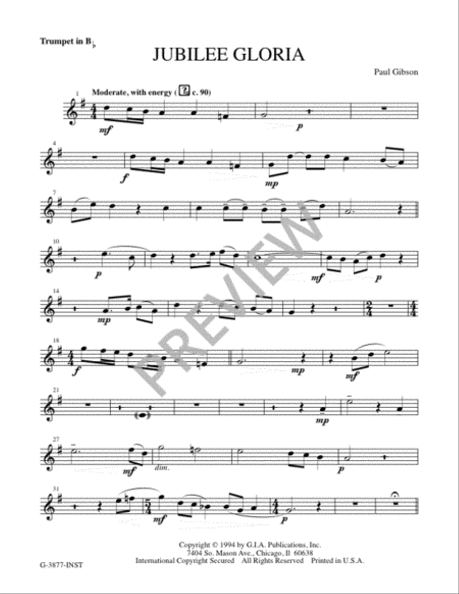Jubilee Gloria - Instrument edition C Trumpet scores gallery preview page 2