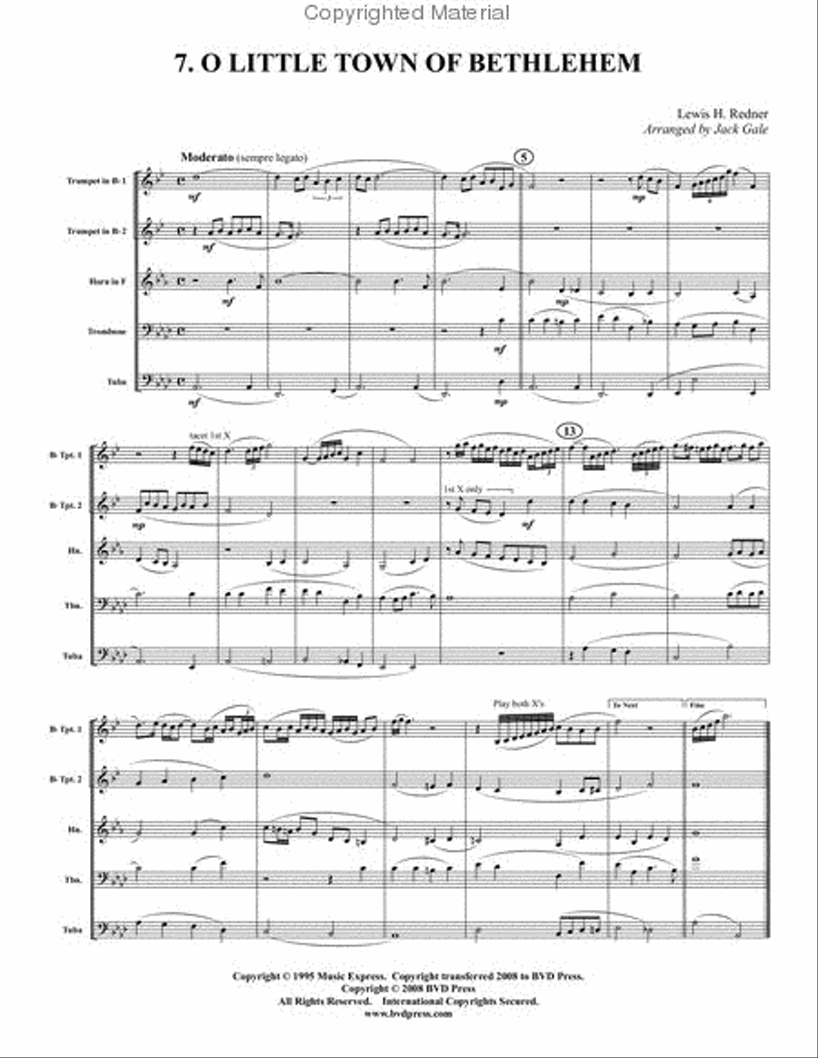 Twelve Christmas Carols Brass Quintet scores gallery preview page 8