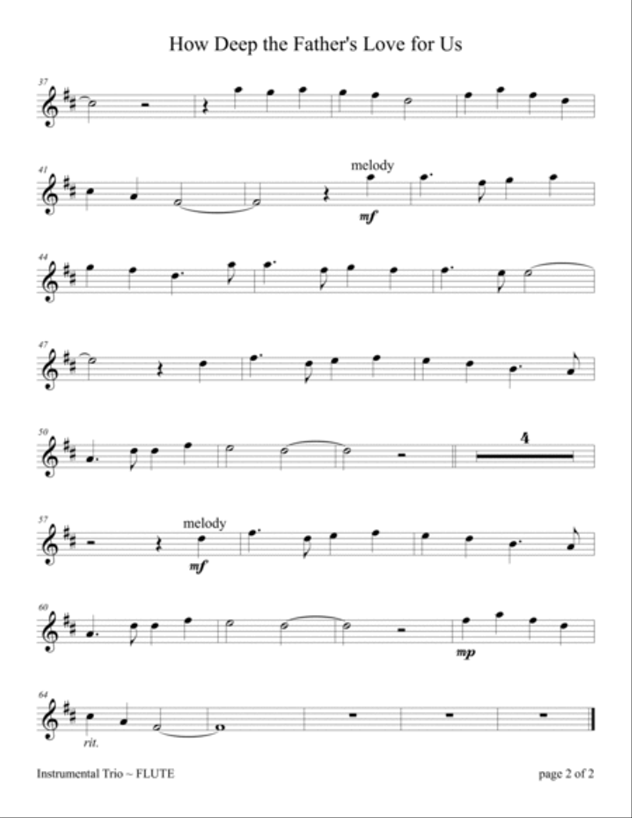 How Deep The Father's Love For Us Flute scores gallery preview page 4
