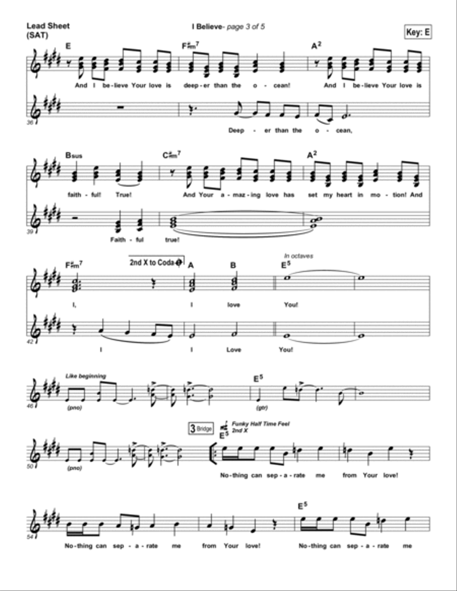 I Believe I Believe Piano scores gallery preview page 3