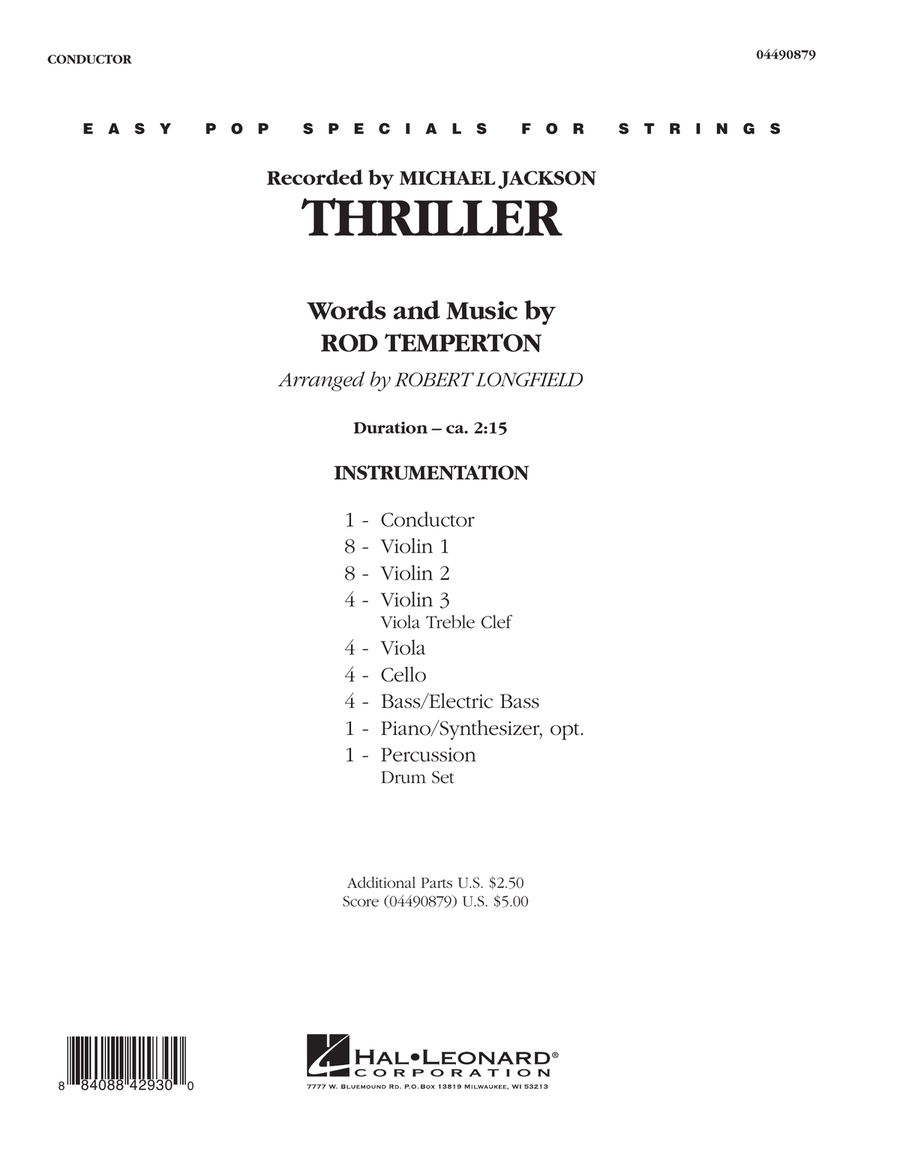 Thriller - Full Score Orchestra scores gallery preview page 1