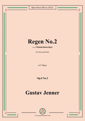 Book cover for Jenner-Regen No.2,in F Major,Op.6 No.2