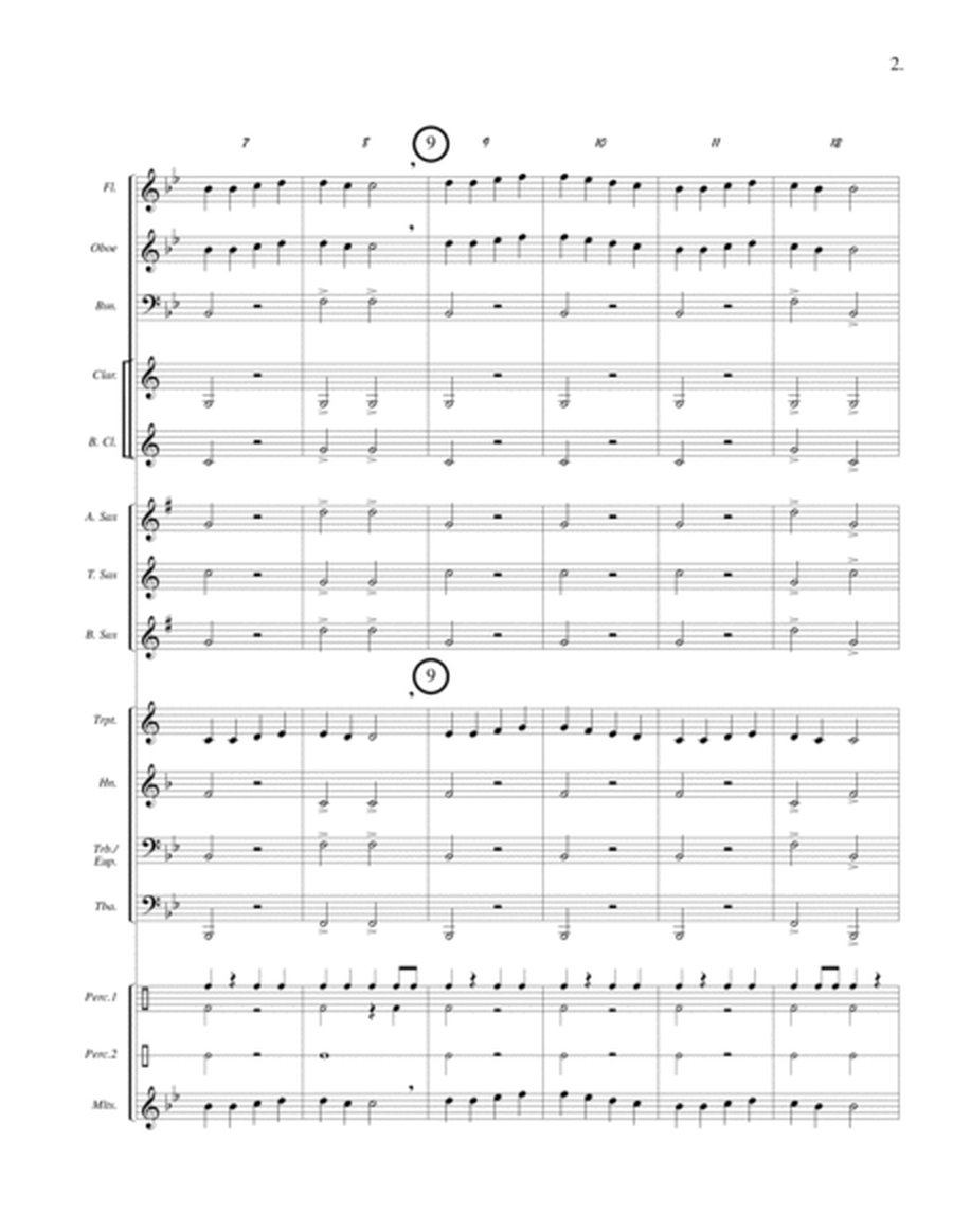 JOY TO THE KING (beginner band - super easy - score, parts & license to copy - winter concert) image number null
