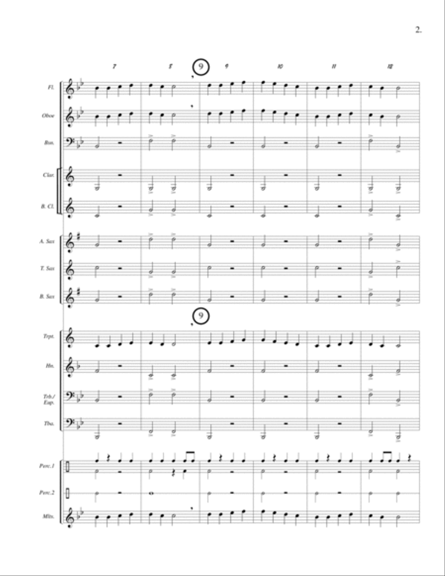 JOY TO THE KING (beginner band - super easy - score, parts & license to copy - winter concert) Concert Band scores gallery preview page 4