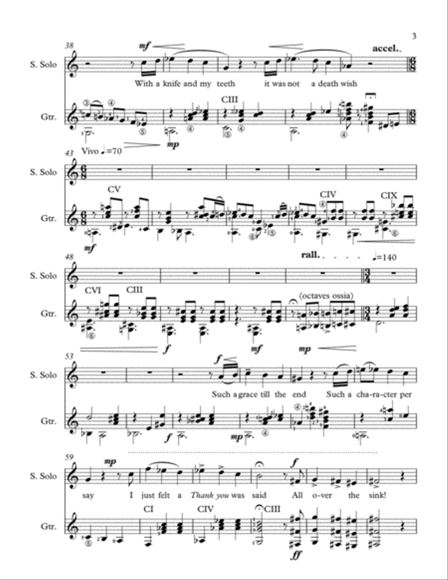 An Orange for Soprano/Tenor and Guitar Guitar scores gallery preview page 5