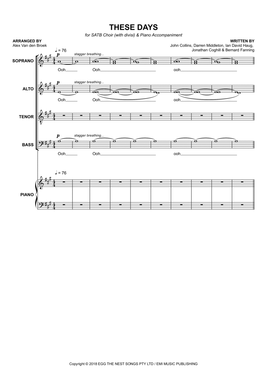These Days Divisi scores gallery preview page 1