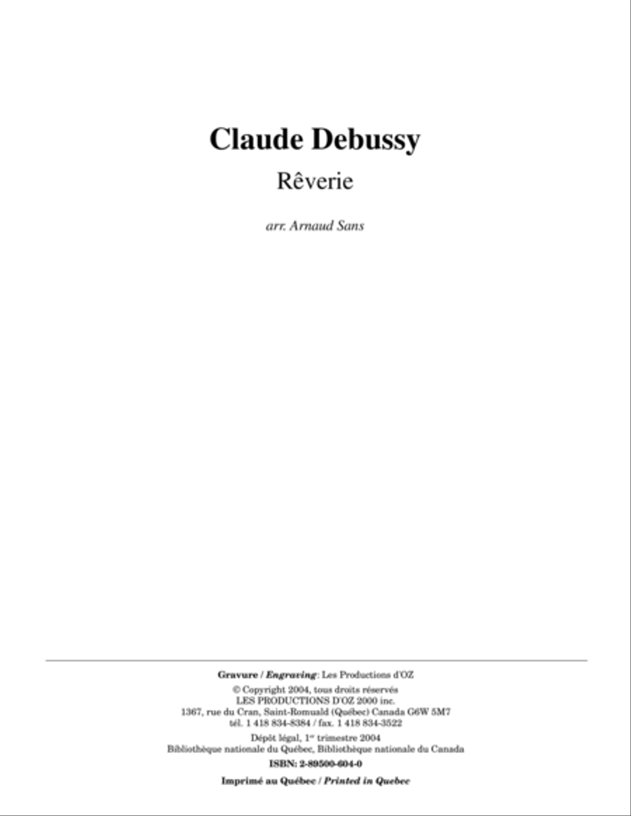 Rêverie Guitar Ensemble scores gallery preview page 1