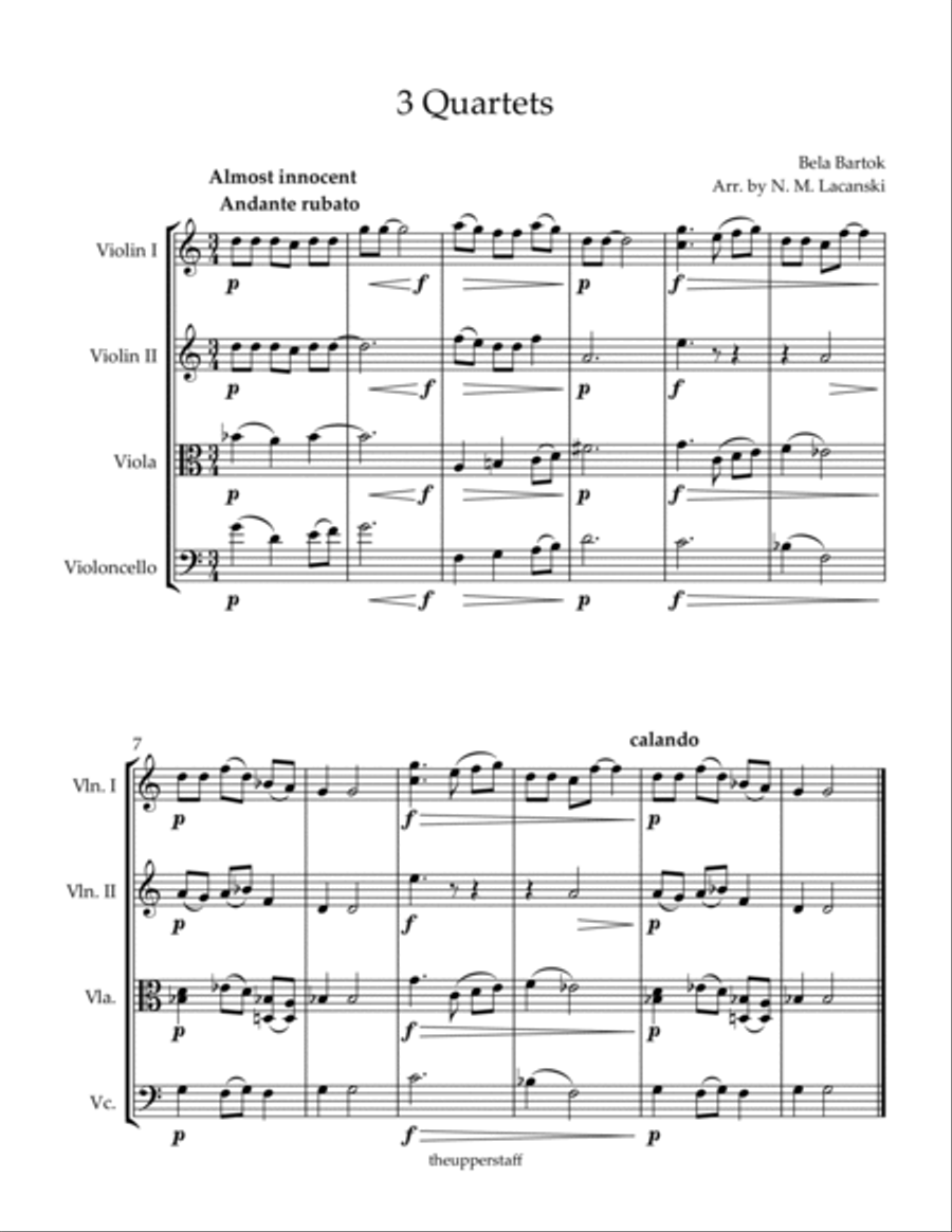 3 Quartets Almost Innocent Sailors' Homecoming At the Doboz Inn String Quartet scores gallery preview page 2