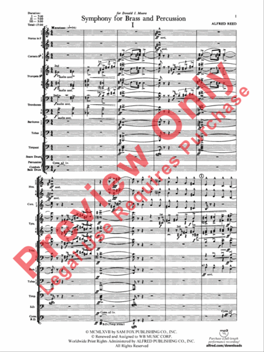 Symphony for Brass and Percussion (score only) Concert Band scores gallery preview page 4