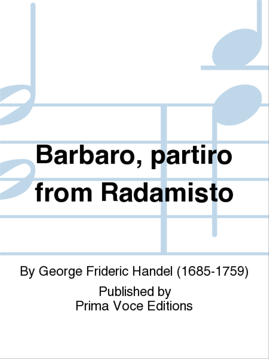 Barbaro, partiro from Radamisto Soprano Voice scores gallery preview page 1