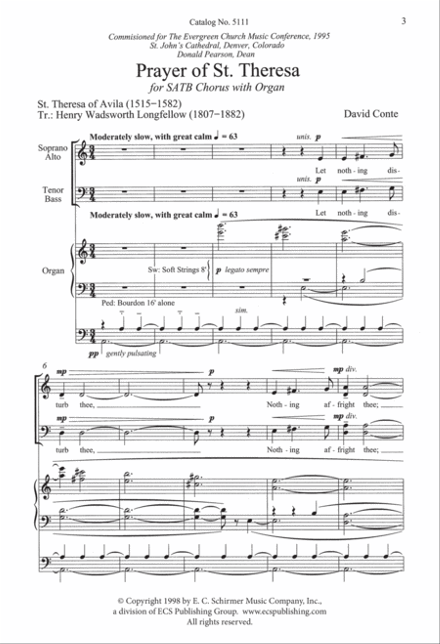 Prayer of St. Theresa 4-Part scores gallery preview page 3