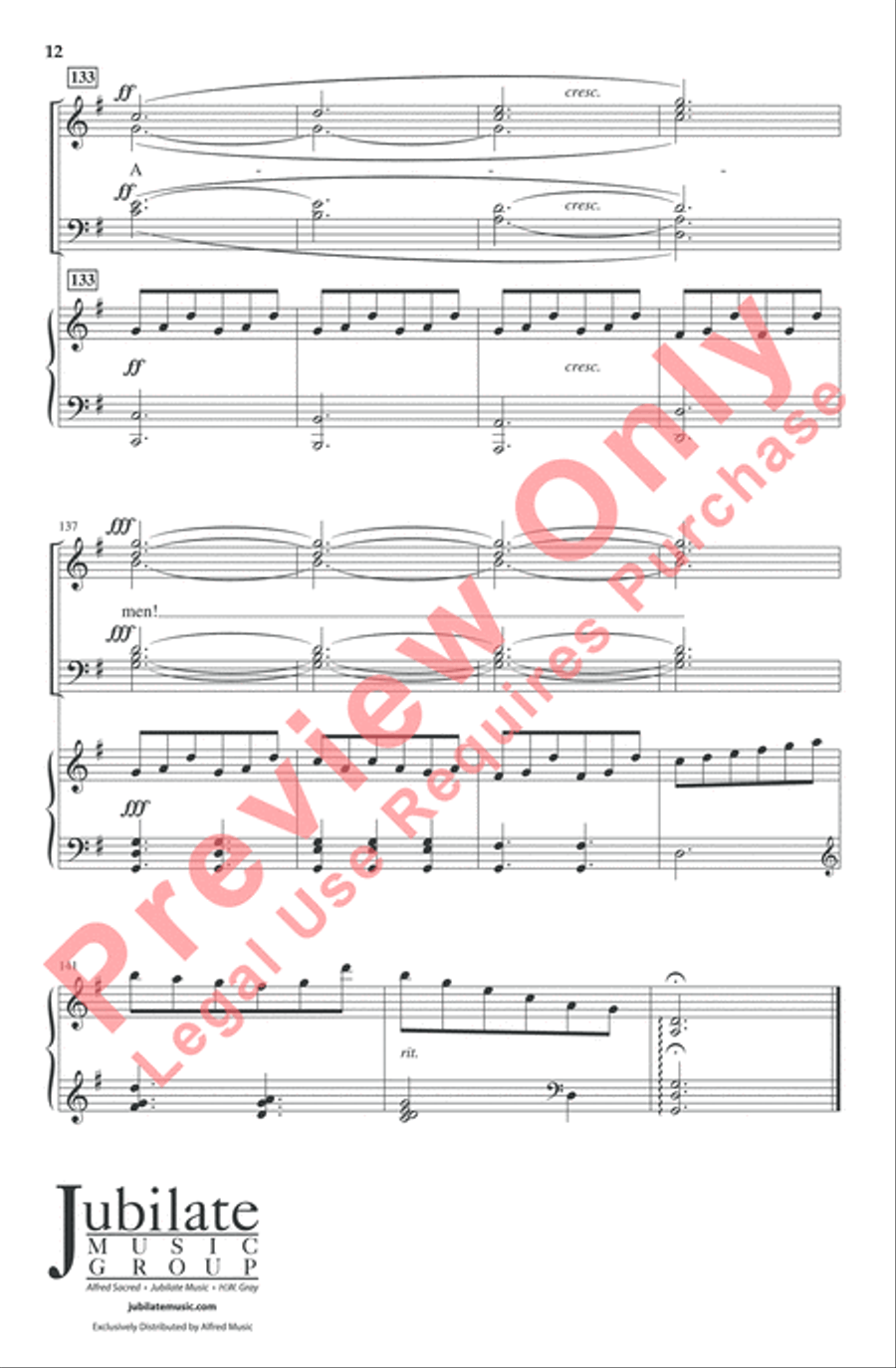 Praise to the Lord, the Almighty 4-Part scores gallery preview page 24