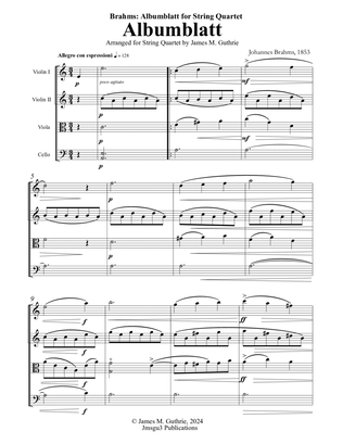 Book cover for Brahms: Albumblatt for String Quartet