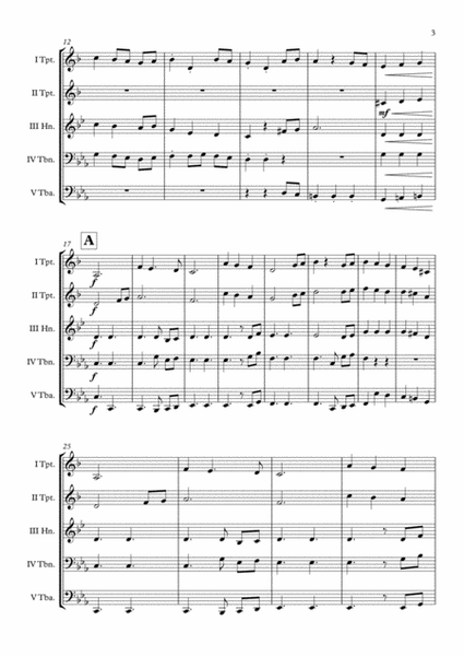 "Carol Of The Bells" (Pentatonix Style) Brass Quintet arr. Adrian Wagner image number null
