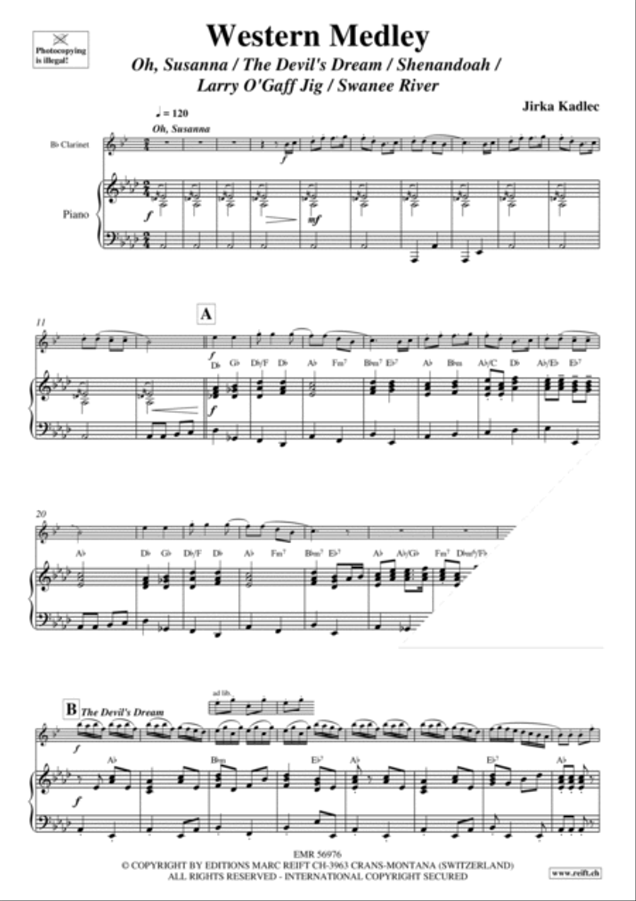 Western Medley Clarinet Solo scores gallery preview page 4