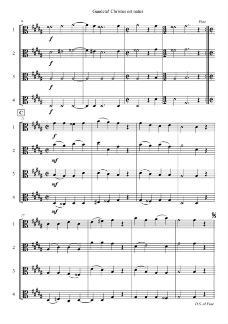 Gaudete! Christus Est Natus String Quartet scores gallery preview page 2