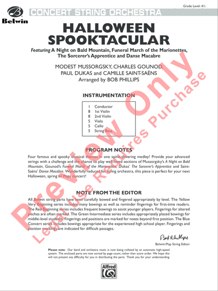 Halloween Spooktacular String Orchestra scores gallery preview page 2
